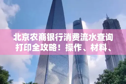 北京农商银行消费流水查询打印全攻略!操作、材料、避坑指南都在这里