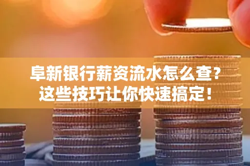 阜新银行薪资流水怎么查?这些技巧让你快速搞定!