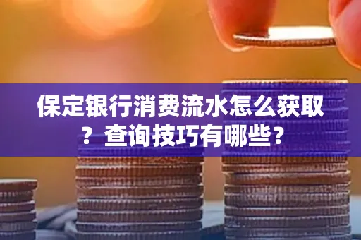 保定银行消费流水怎么获取?查询技巧有哪些?