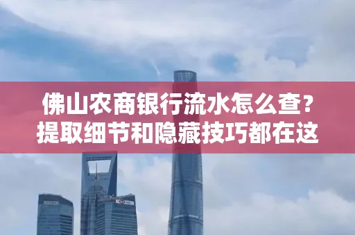 佛山农商银行流水怎么查?提取细节和隐藏技巧都在这了